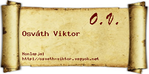 Osváth Viktor névjegykártya